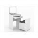Penteadeira Compacta 1 Gaveta e Espelho PE2007 Branco/Tecido 369 - Tecno Mobili