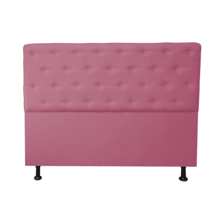 Cabeceira Casal Juliana 140cm Para Cama Box Suede Rosa - DS Estofados