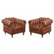 Conjunto De 2 Poltronas Dom Pedro Chesterfield Capitonê - Caramelo