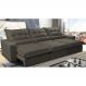 Sofá Retrátil e Reclinável 3,52m com Molas Ensacadas Cama Inbox Soft Tecido Suede Velusoft Café