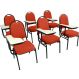 Kit com 6 Cadeiras Universitária para Auditórios Linha Hotel Vermelho