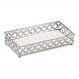 Bandeja Decorativa Retangular em Metal Prata com Espelho 5x24 cm - D'Rossi
