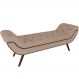 Puff Recamier Decorativo com Tachas 195 cm Santorini P05 Veludo Bege - Lyam Decor
