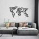 Quadro Escultura Mapa Mundi Poligonal 120x67 Preto