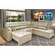 Sofa de Canto Retrátil e Reclinável com Molas Cama inBox Platinum 3,40x2,36 Tecido Suede Bege