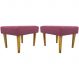 Kit 2 Puff Decorativos Charme Para Sala, Quarto, Recepção Suede Rosé Pé Castanho - Clique E Decore