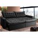 Sofá Retrátil Reclinável e Cama 2,95m Cama inBox Flex Suede Velusoft Preto