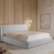 Cama com Cabeceira Pagani King Base no Chão Bouclê Cinza G92 - Gran Belo