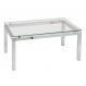Mesa de Centro Retangular Cromada Aço Transparente