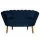 Namoradeira Pétala 2 Lugares Decorativa Veludo Azul Marinho - Montanaris Decor