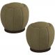 Kit 2 Puff Puf Para Sala Base Metal Chocolate Tull SL 945 Veludo Peer