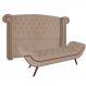 Cabeceira Cama Box Casal 140cm Provença com Calçadeira Vêneto Z37 Veludo Bege - Mpozenato
