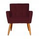 Poltrona Decorativa Onix Suede Bordô - DS Estofados