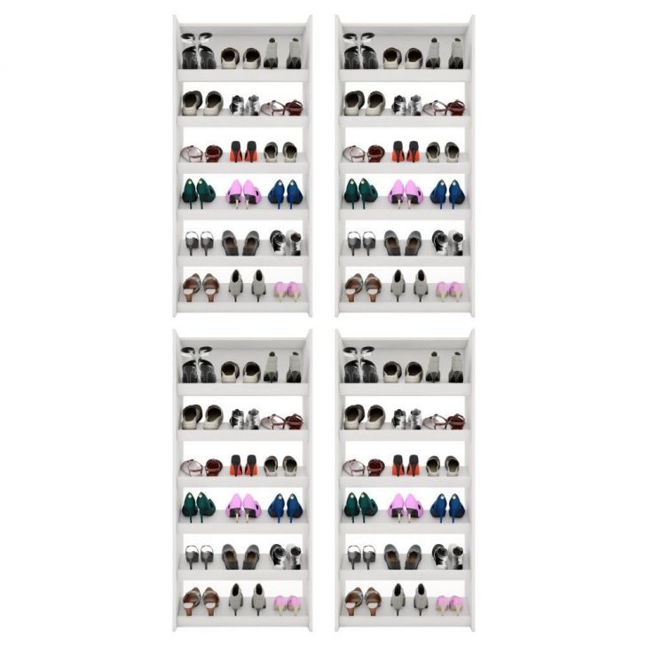 Kit 4 Armários Sapateira Multiuso Paris Branco - Lumil Móveis