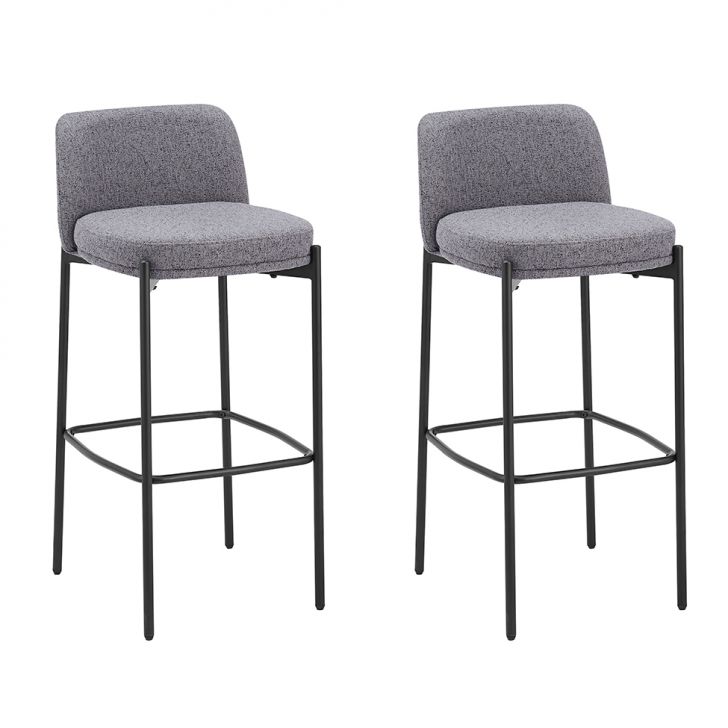 Conjunto com 2 Banquetas Fany Cinza Escuro
