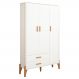 Guarda Roupa Quarto Infantil Iris com 3 Portas e 1 Gaveta Branco Acetinado