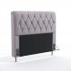 Cabeceira Sirius 195 Decorativa de Cama King N-023 Veludo Cinza Claro Aradecor