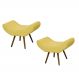 Conjunto 02 Puffs Banqueta Emília Em Suede Liso Amarelo - DS Móveis