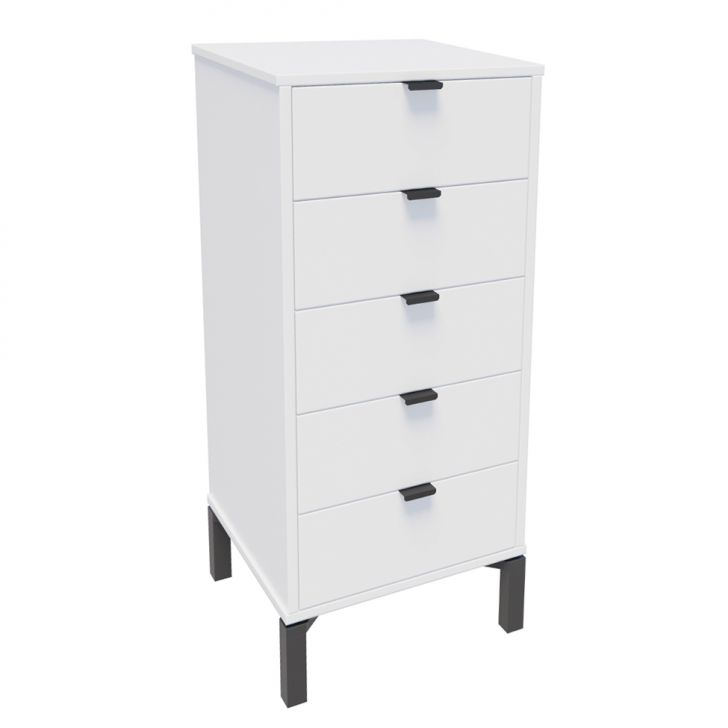 Cômoda Queens 5 Gavetas Branca 40 cm