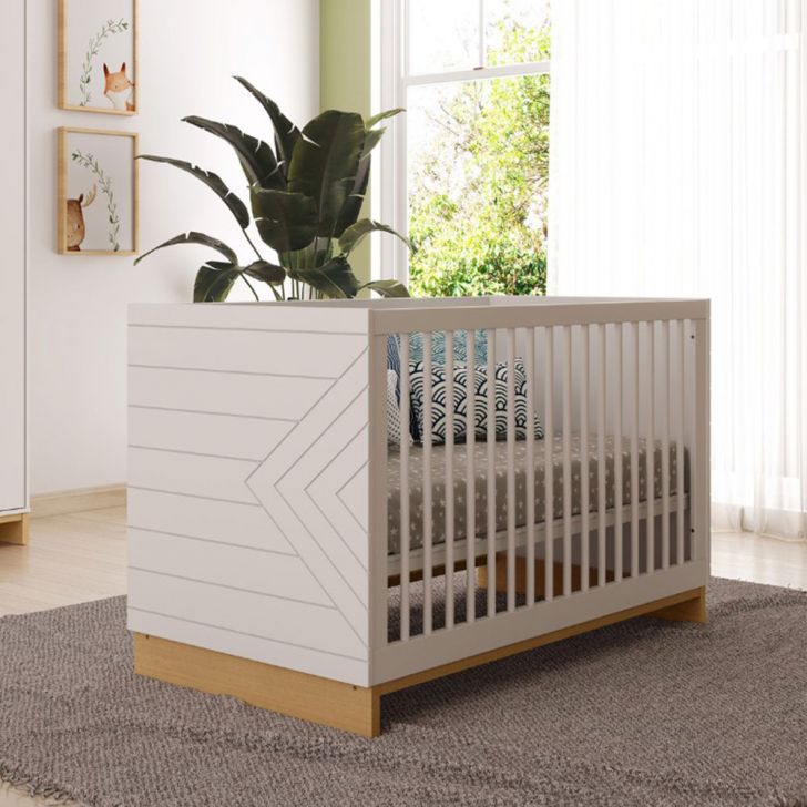 Berço Minicama Cubo Branco e Plátano