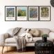 Kit 4 Quadros Decorativos Artes de Monet 33x24cm