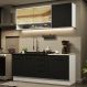 Cozinha Completa Madesa Agata 180002 com Armário e Balcão (Sem Tampo e Pia) - Branco/Preto