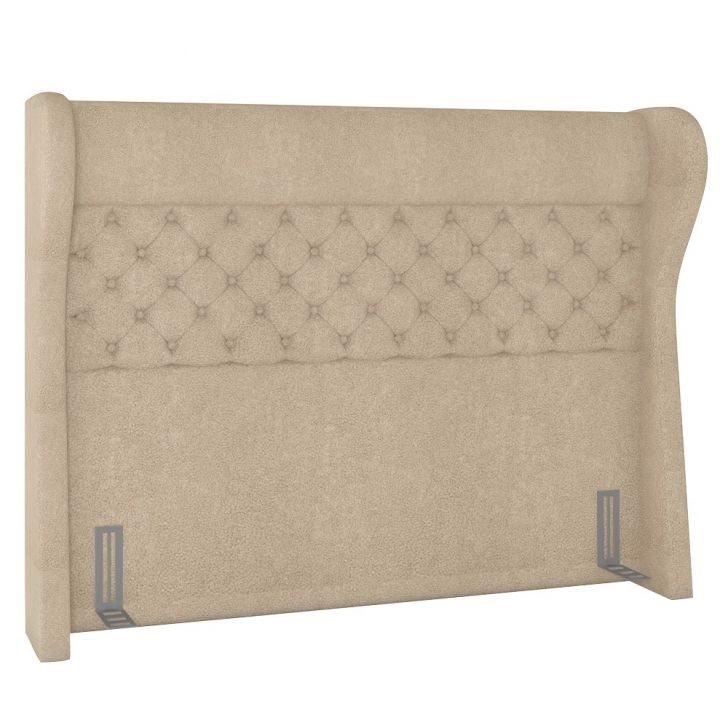 Cabeceira Cama Box Casal King 195cm Trinidad P02 Boucle Bege - Mpozenato