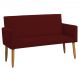 Namoradeira Decorativa Para Sala Nina Suede Bordô Pé Castanho - Clique E Decore