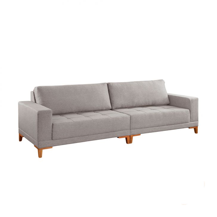 Sofá 4 Lugares Volga Plus Linho Cinza Claro 280 Cm