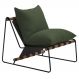 Poltrona Decorativa Turim Base Aço Preto Recouro Black Poliéster Verde Musgo - Nexta Casa