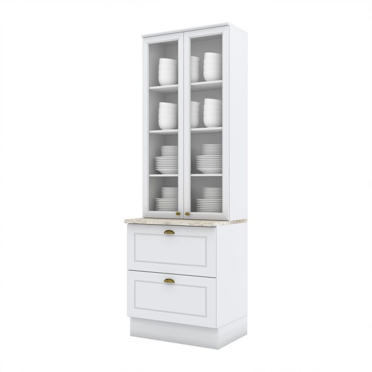 Cristaleira Nova York com Vidro 2 PT 2 GV Branca