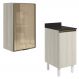 Armario Aereo Balcao 1P Vidro 40cm MDF Kali Bianco Toq Bianco Toq Nicioli