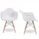 Kit 02 Cadeiras Melbourne Eiffel Charles Eames Base Madeira - Branca - D'Rossi