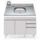 Balcão Gabinete com Pia Inox 120cm Michigan Branco - Lumil