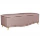 Calçadeira Baú King 195cm com Tachas Imperial J02 Veludo Rosê - Mpozenato