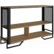 Aparador 130 Cm Estilo Industrial 2 Prateleiras Telado 1021 Preto Mell PP