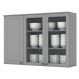 Armario Aereo 3 Portas Vidro MDF 120 cm Americana C363 Cinza Henn
