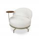 Poltrona Giratória Nash Linho Bouclé Off White