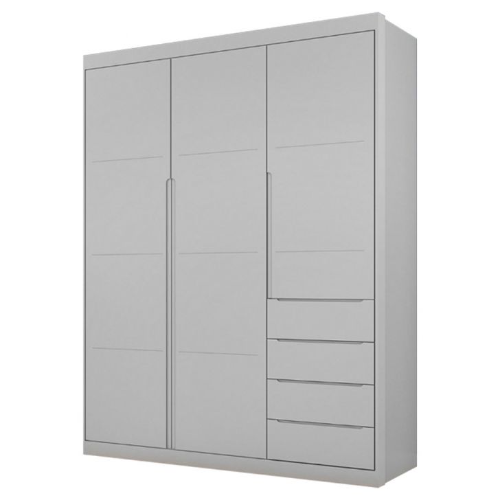 Guarda Roupa Infantil 3 Portas 4 Gavetas Lua P04 Cinza - Mpozenato