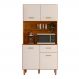 Cozinha Compacta 4P 1G 90 cm Izzi Freijo Off White PLN