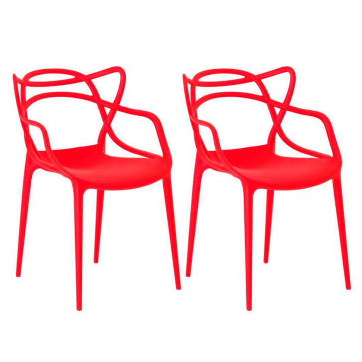 Conjunto Com 2 Cadeiras Allegra Vermelho
