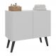 Gabinete Armário de Banheiro 62,5cm Retrô 2 Portas Multimóveis MP5045 Branco/Preto