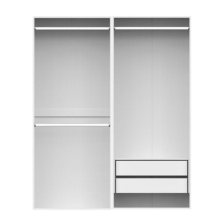 Guarda-roupa Modulado Com Cabideiros New Tuyo 2 Gavetas Branco 180 Cm