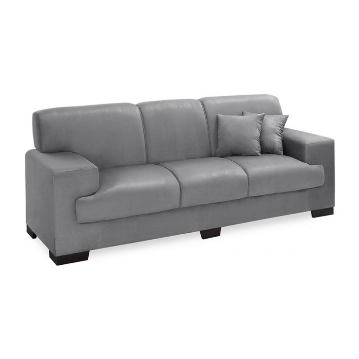 Sofá 3 Lugares Manuela Suede Cinza