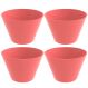 4 Potes Balde para Pipoca 3,8L Plástico Resistente Crippa Pipoqueira Rosa Goiaba