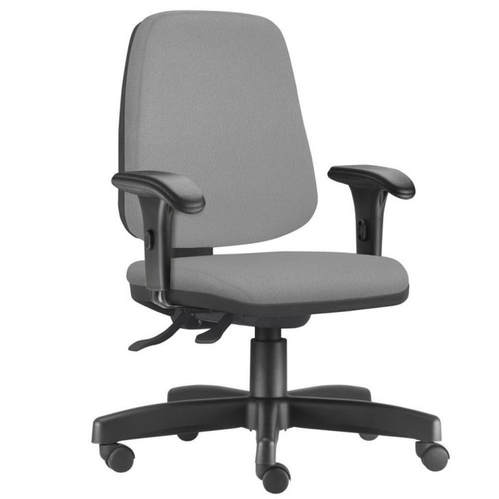 Cadeira Giratória Job L02 Diretor Executiva Couro Sintético Cinza - Lyam Decor