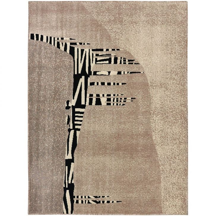 Tapete Ancestralidade Fossil Retangular Veludo (150x200) Bege