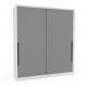 Guarda-Roupa Casal Lisboa 2 Portas 2 Gavetas Branco e Cinza