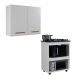 Conjunto Armário Aéreo 2 Portas e Balcão para Cooktop 5 Bocas Branco