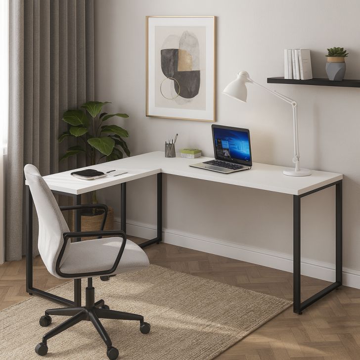 Mesa de Escritório Nikki II Branca 150 cm